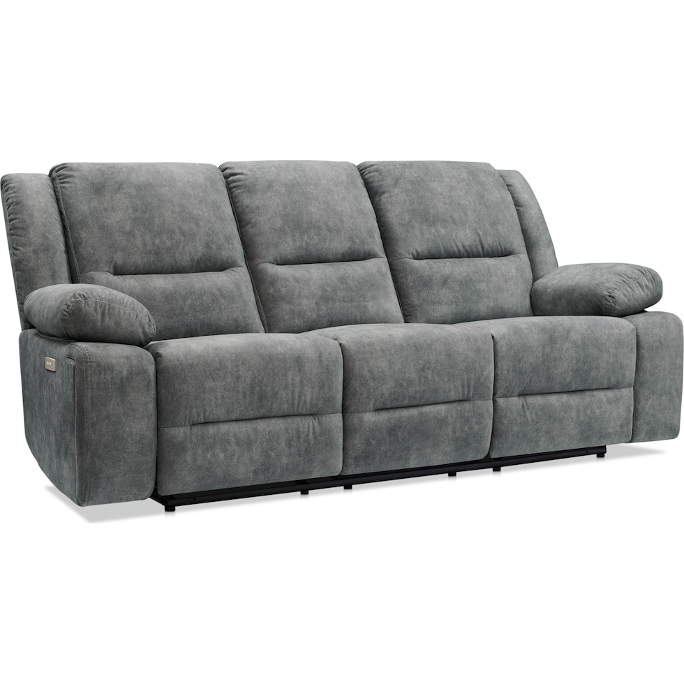 bradshaw gray  pc power reclining living room   