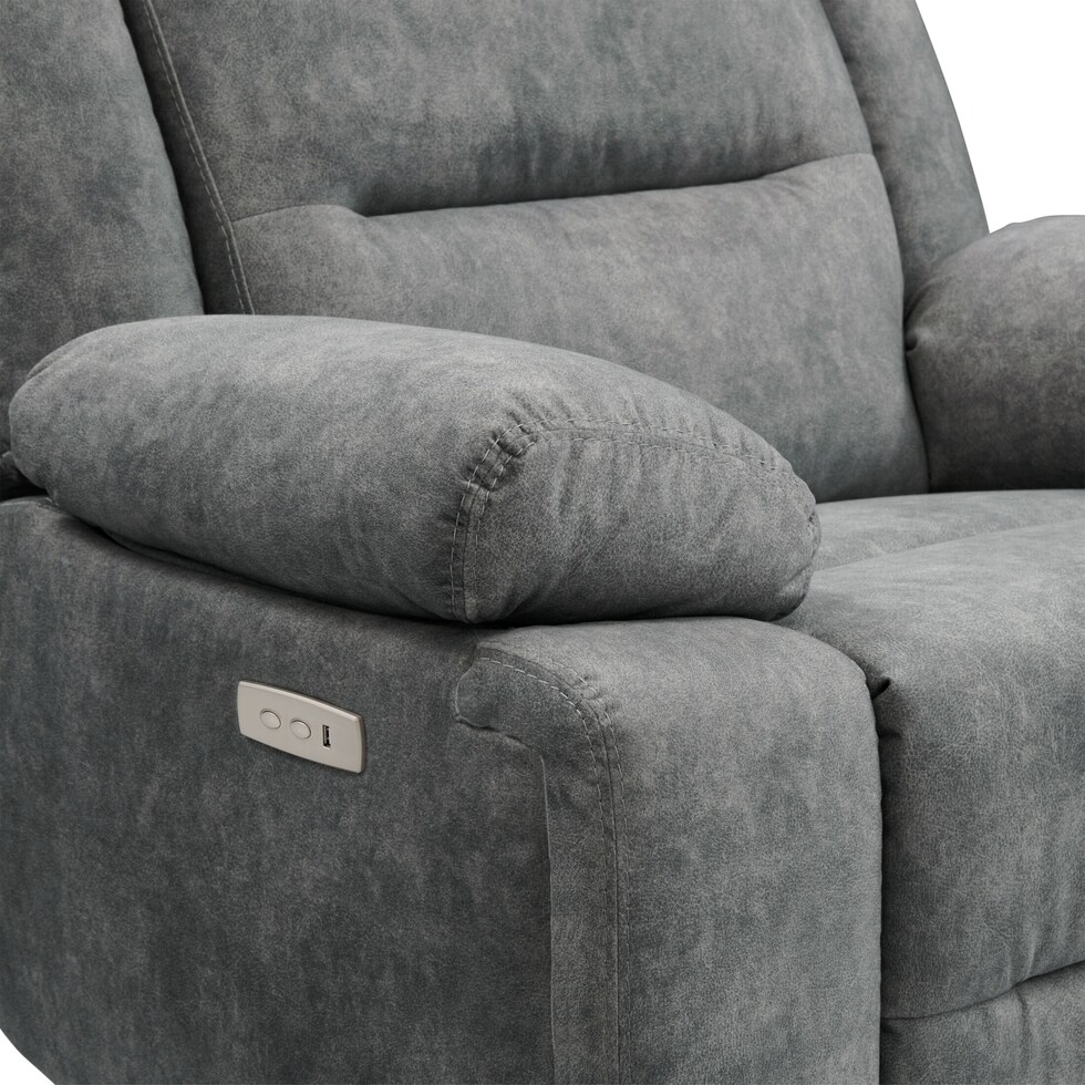 bradshaw gray  pc power reclining living room   