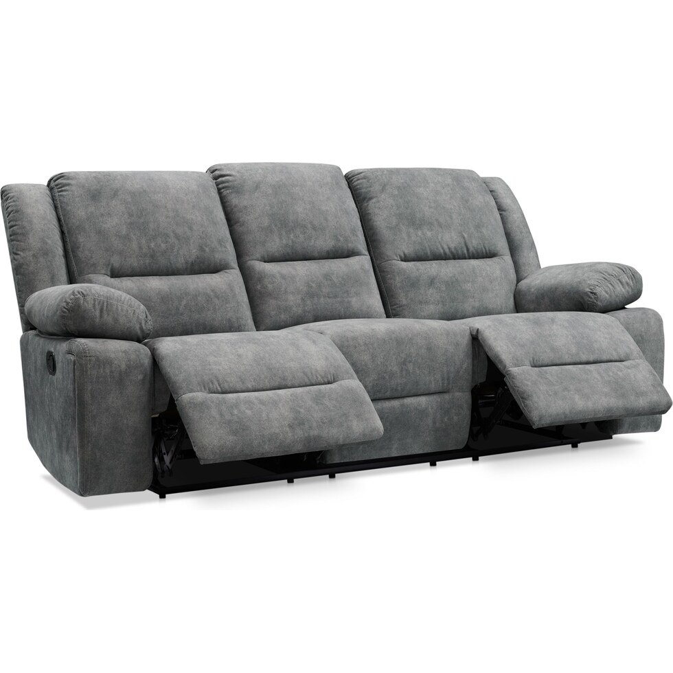 bradshaw gray  pc manual reclining living room   