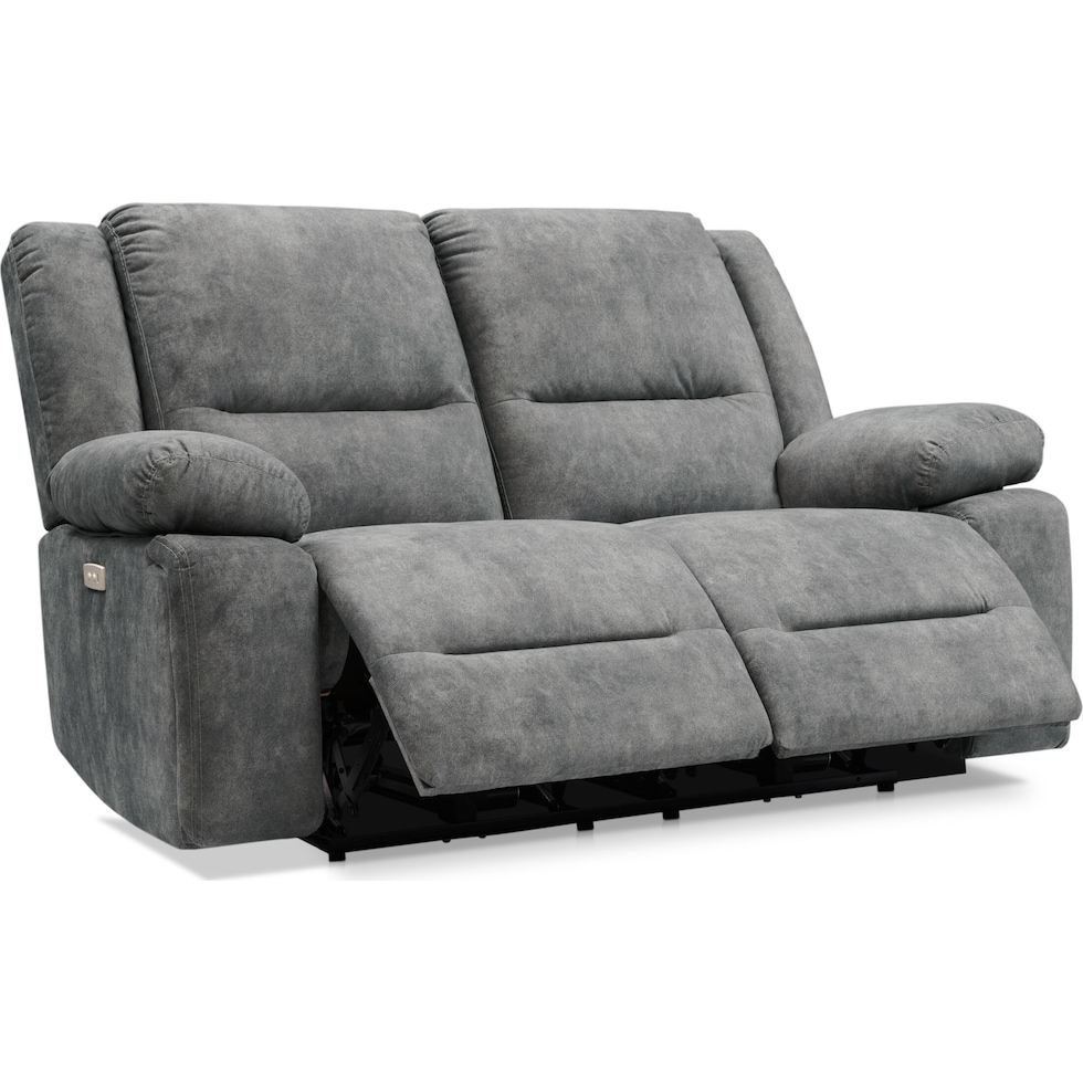 bradshaw gray  pc power reclining living room   