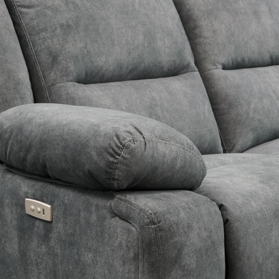 bradshaw gray  pc power reclining living room   