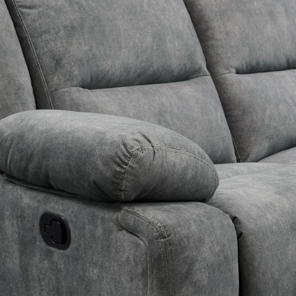 bradshaw gray manual reclining loveseat   