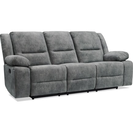 Bradshaw Manual Reclining Sofa - Charcoal