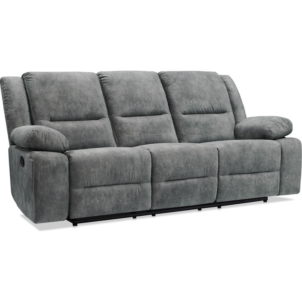 bradshaw gray manual reclining sofa   