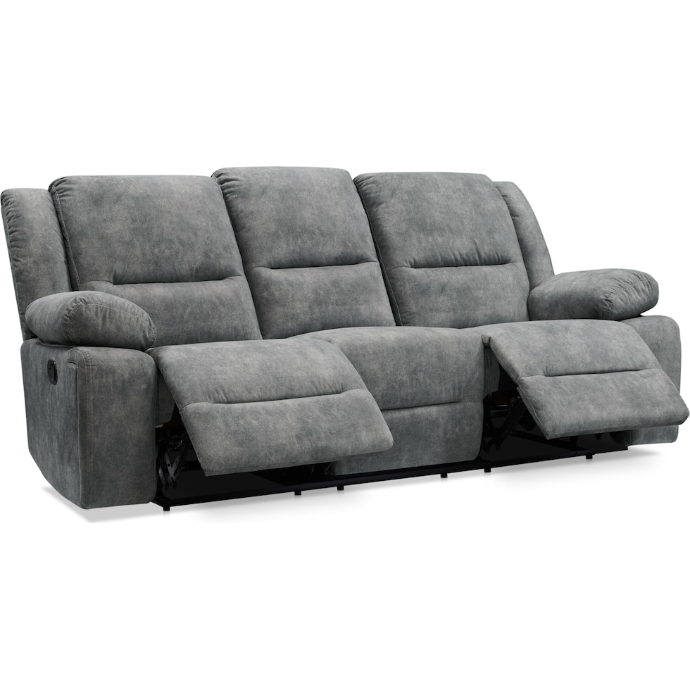 bradshaw gray manual reclining sofa   