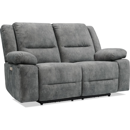 Bradshaw Power Reclining Loveseat - Charcoal