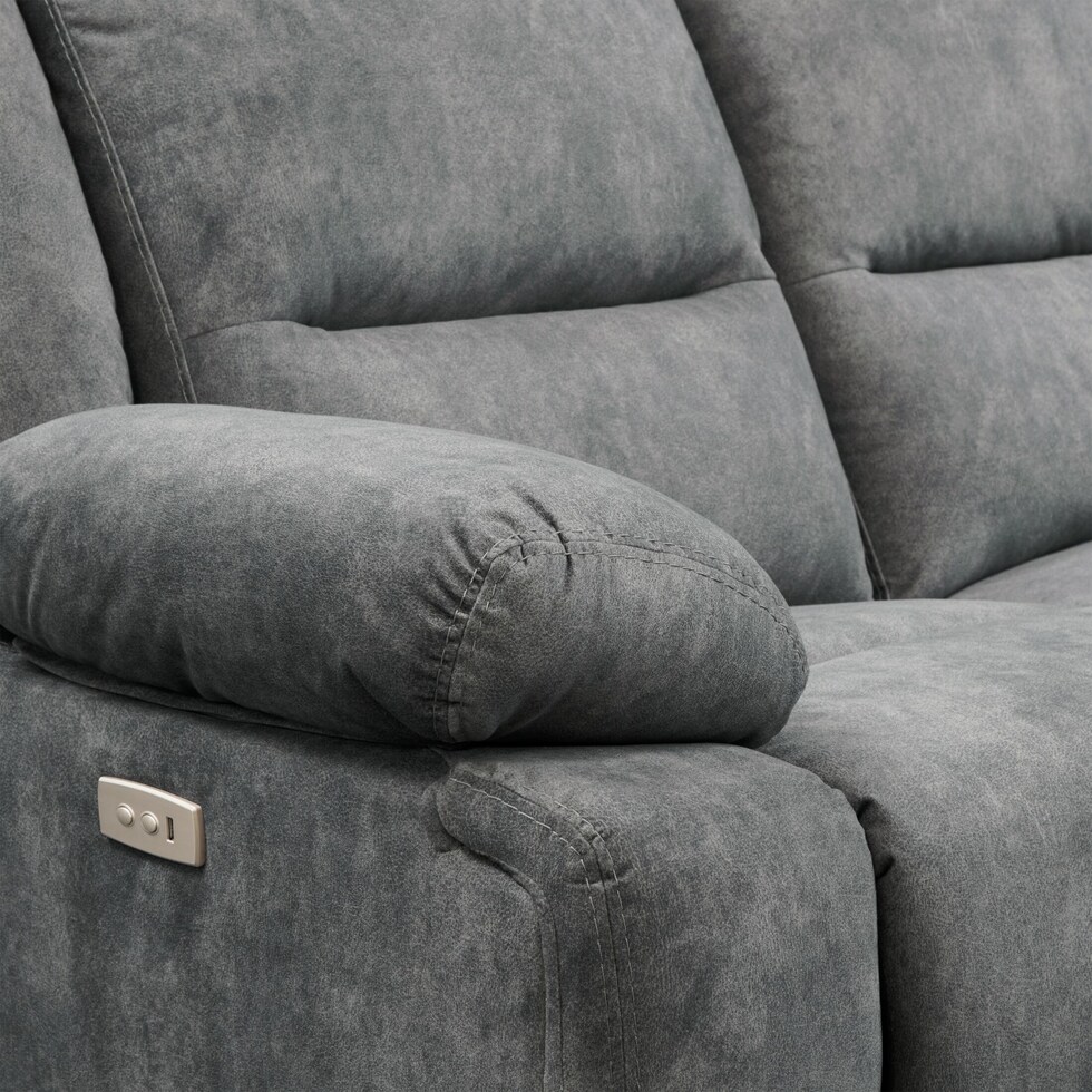 bradshaw gray power reclining loveseat   