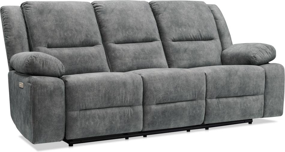 Bradshaw Power Reclining Sofa Charcoal American Signature Furniture