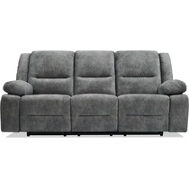 bradshaw gray power reclining sofa   