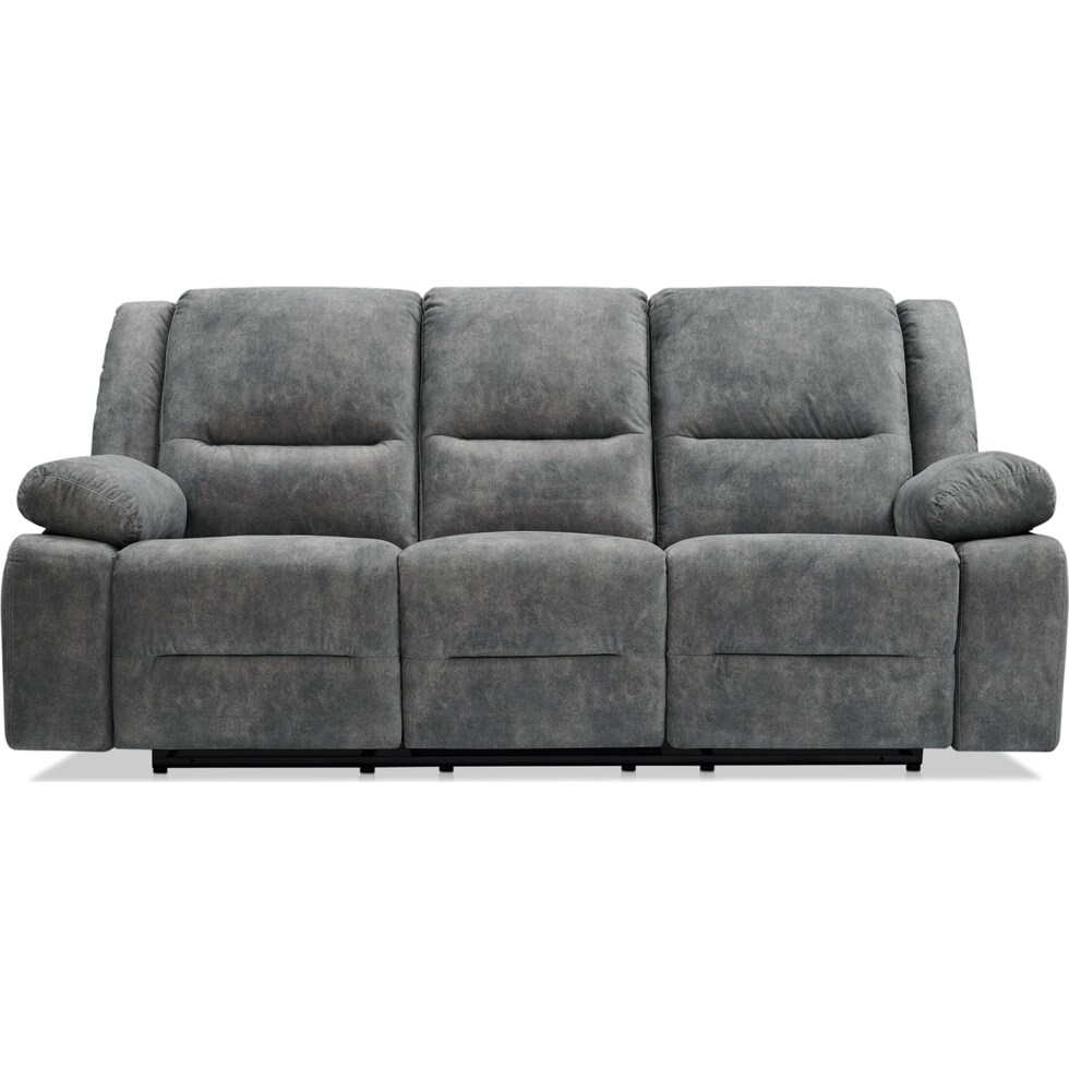 bradshaw gray power reclining sofa   