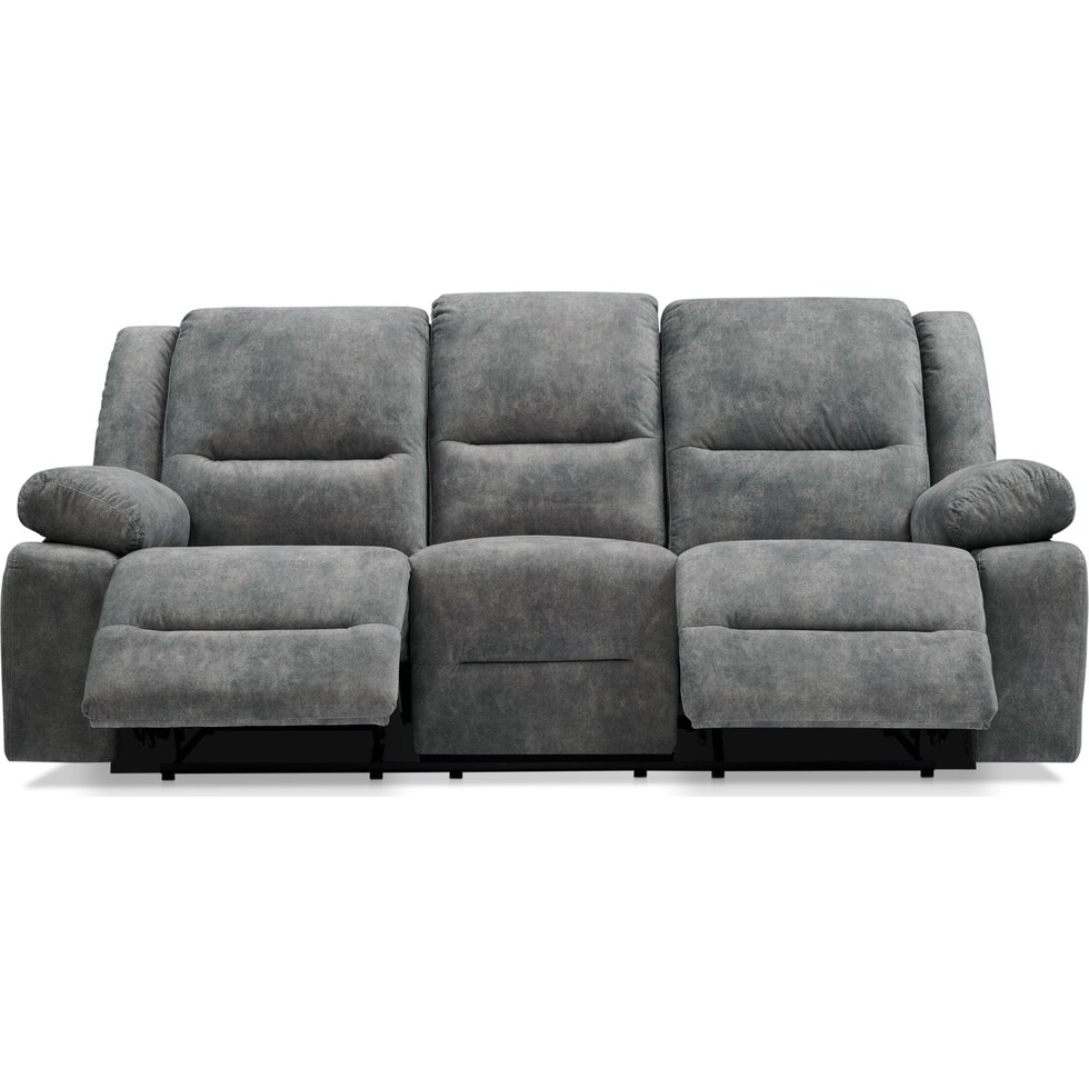 bradshaw gray power reclining sofa   