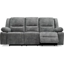 bradshaw gray power reclining sofa   