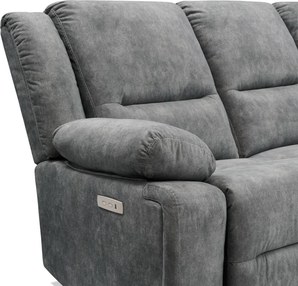 Bradshaw Power Reclining Sofa Charcoal American Signature Furniture