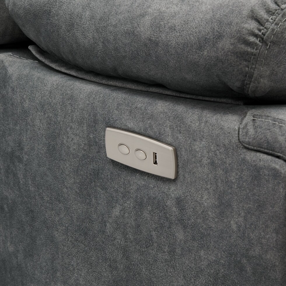 bradshaw gray power reclining sofa   