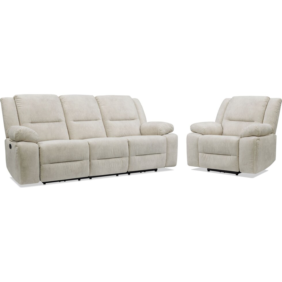bradshaw neutral  pc manual reclining living room   