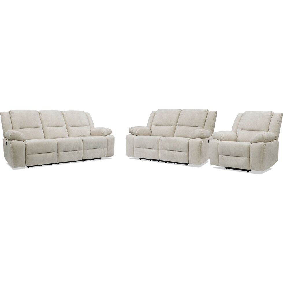 bradshaw neutral  pc manual reclining living room   