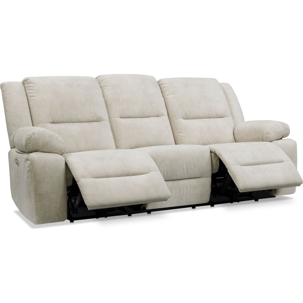 bradshaw neutral power reclining sofa   