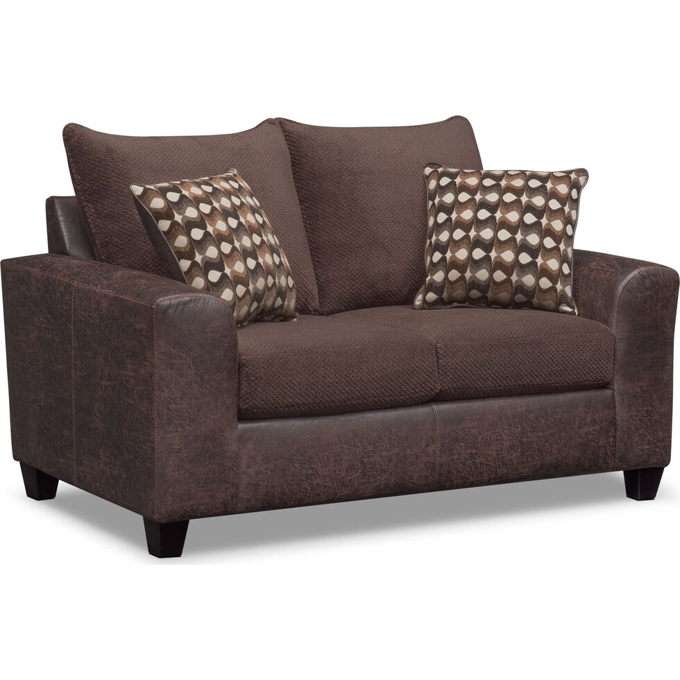 brando chocolate dark brown loveseat   