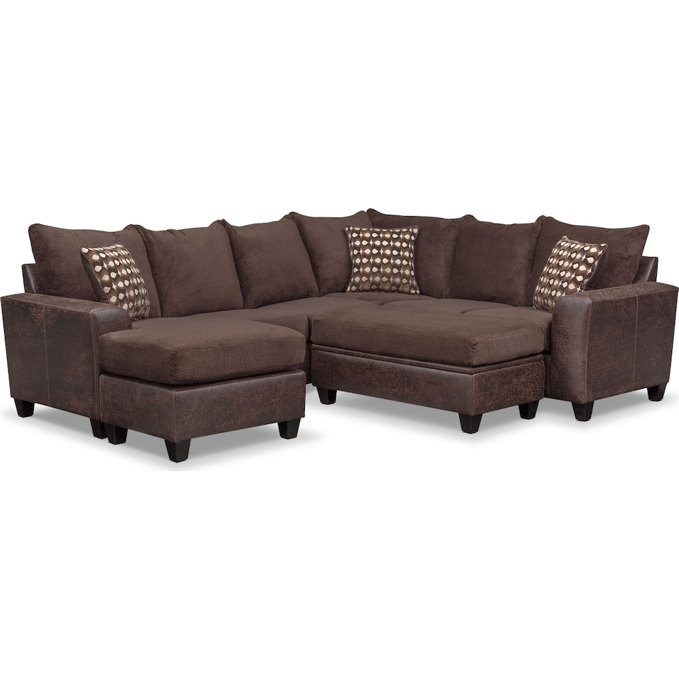 brando chocolate dark brown ottoman   
