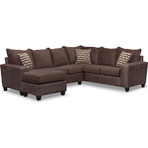 brando sectional chocolate dark brown  pc sectional   