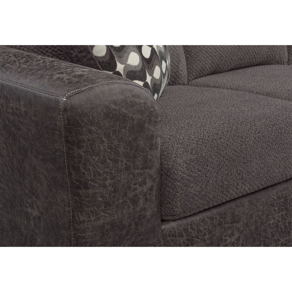 brando smoke gray  pc sectional with chaise   