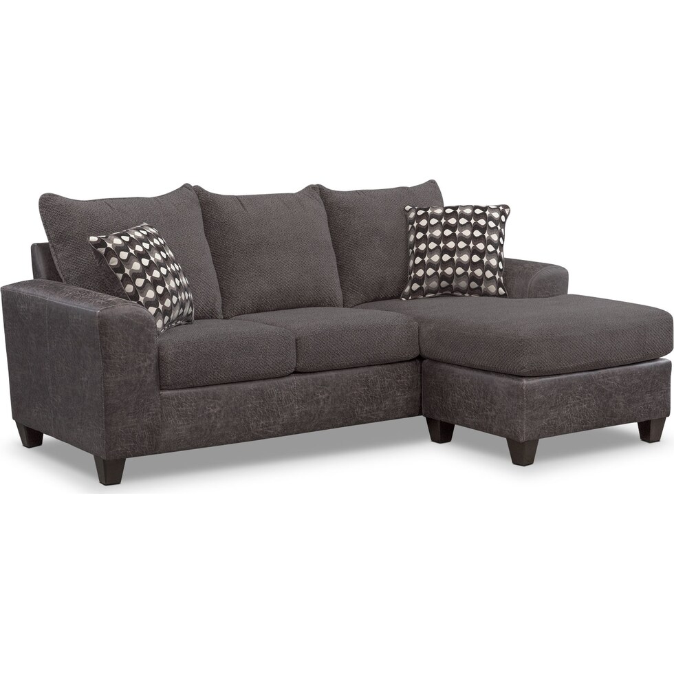 brando smoke gray  pc sectional with chaise   