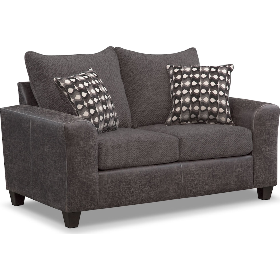 brando smoke gray loveseat   