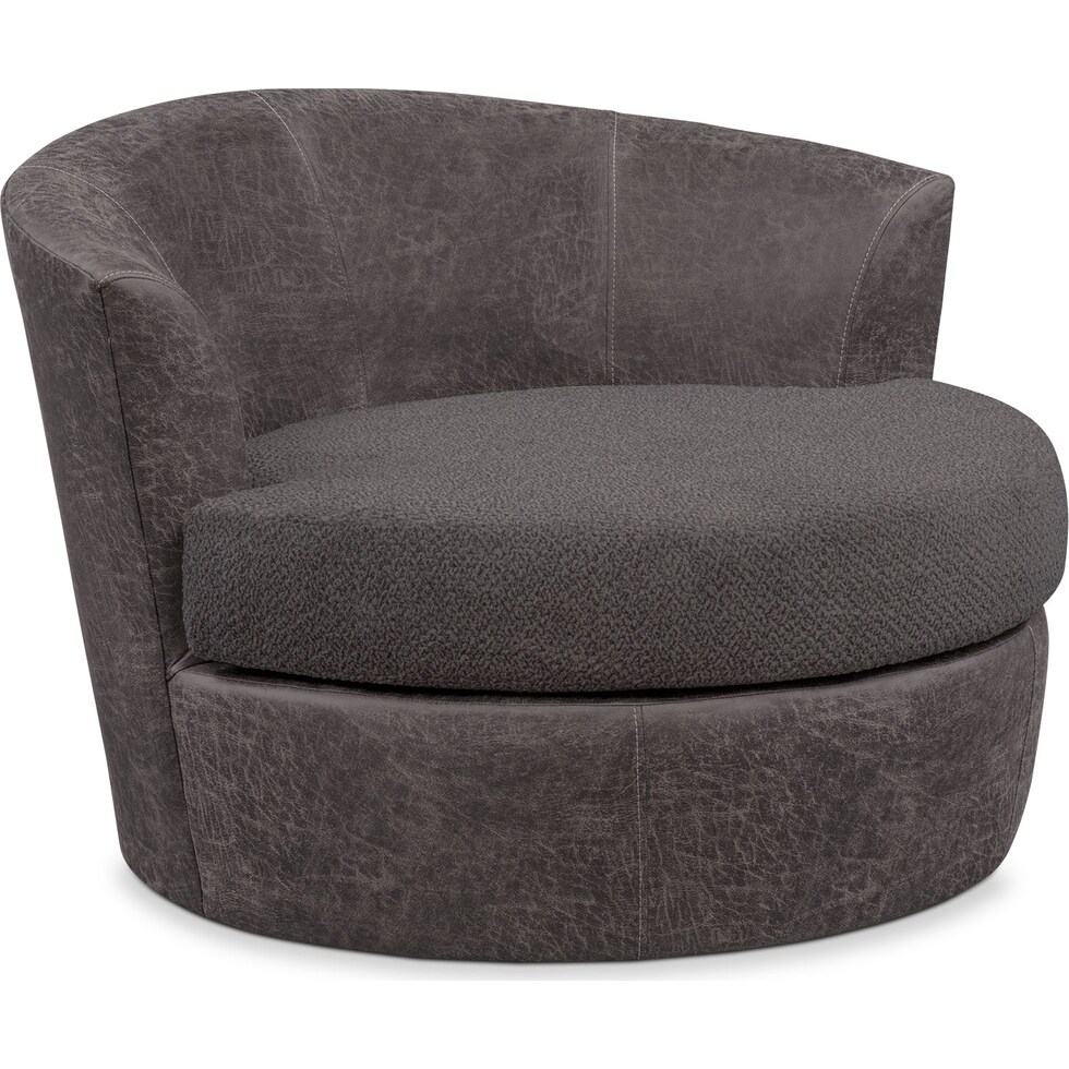 brando smoke gray swivel chair   