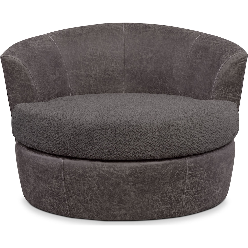 brando smoke gray swivel chair   