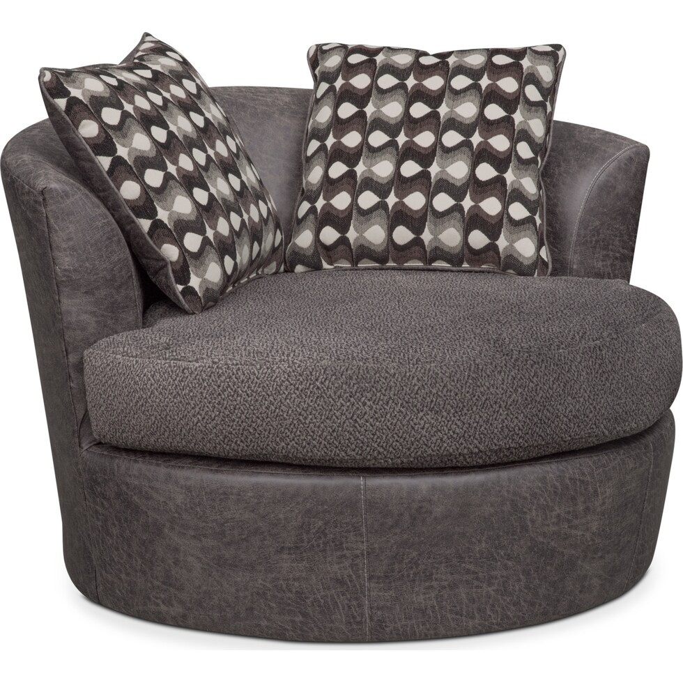 brando smoke gray swivel chair   