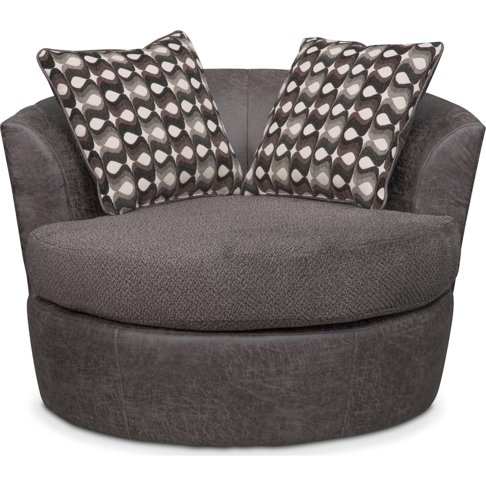 brando smoke gray swivel chair   