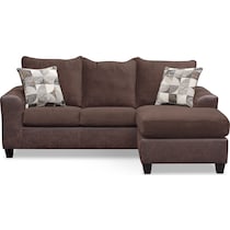 brando dark brown  pc sectional with chaise   