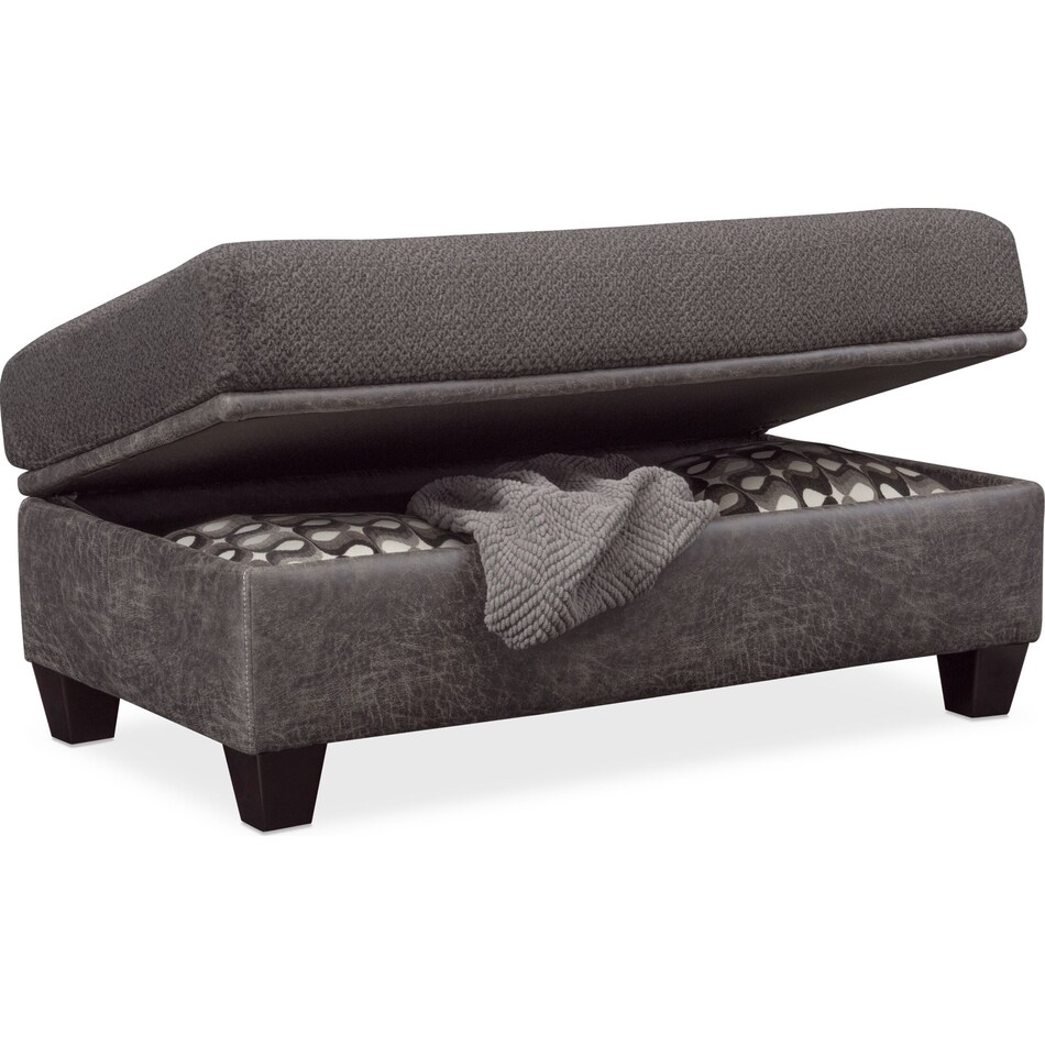 brando gray storage ottoman   