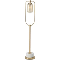 brass loop yellow floor lamp   