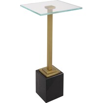 brass black marble end table   
