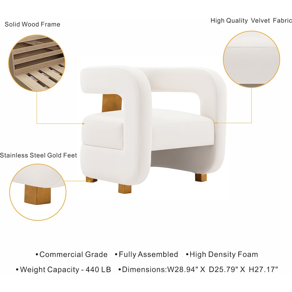braven white accent chair   