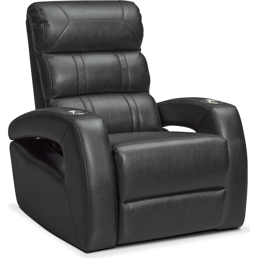 bravo black black power recliner   