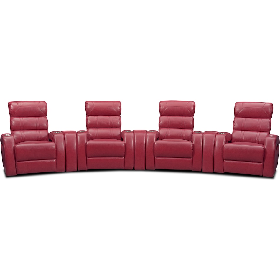 bravo red red power home theater sectional   