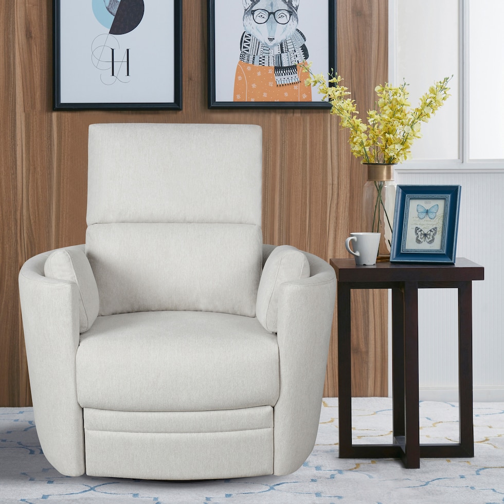braylen white swivel glider   