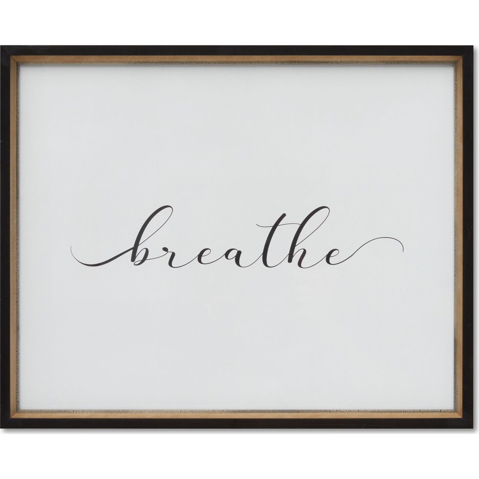 breathe white wall art   