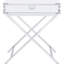 breenon chrome white nightstand   