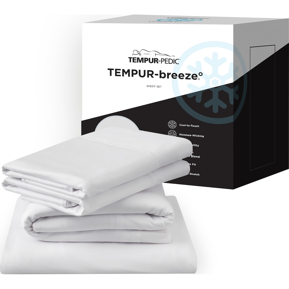 breeze white split king sheet set   