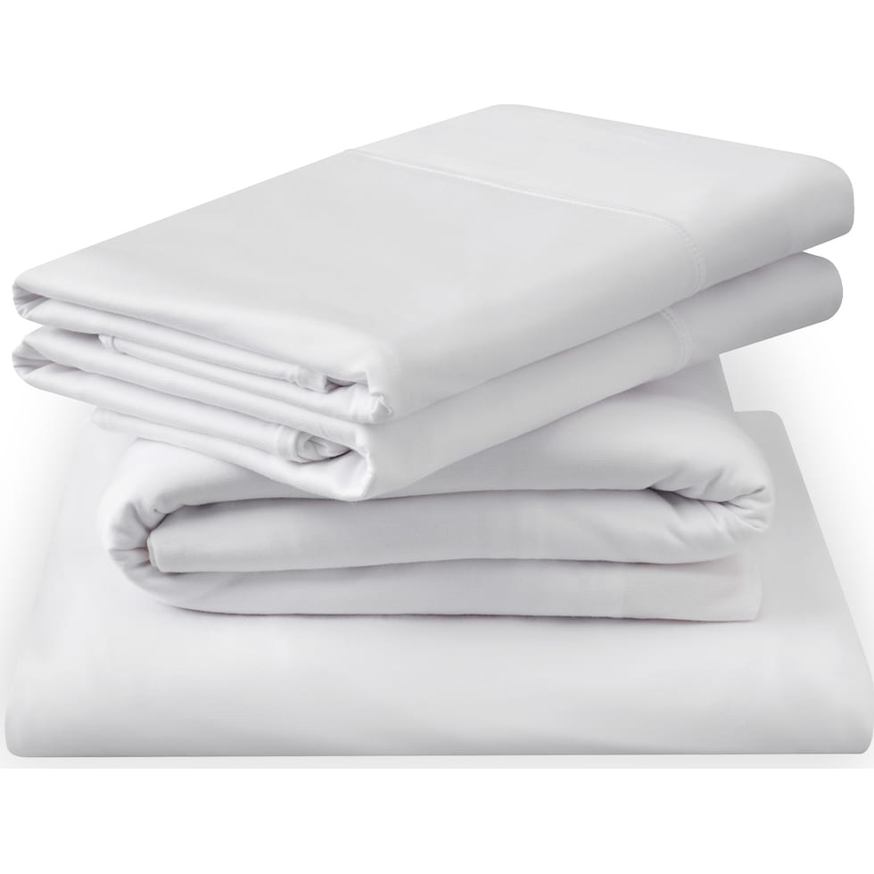 breeze white split king sheet set   