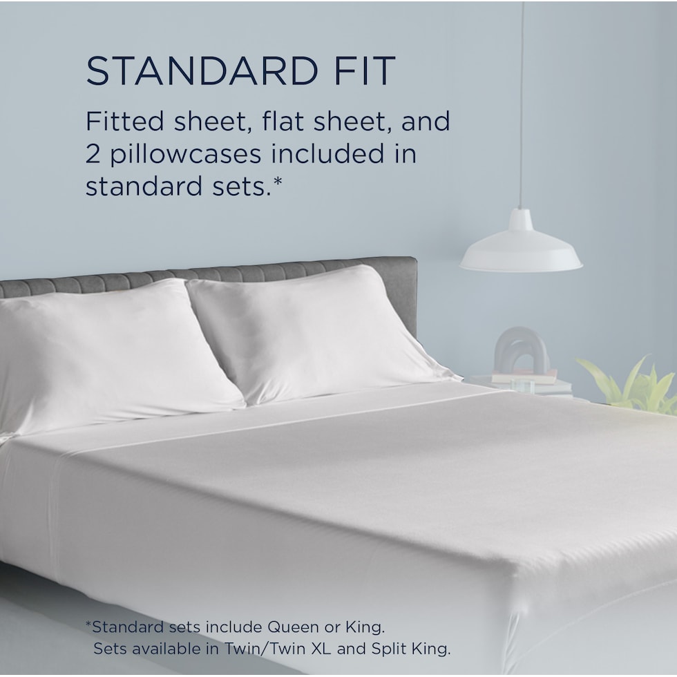 breeze white split king sheet set   
