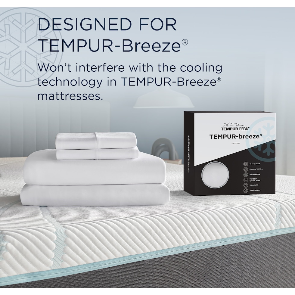 breeze white split king sheet set   