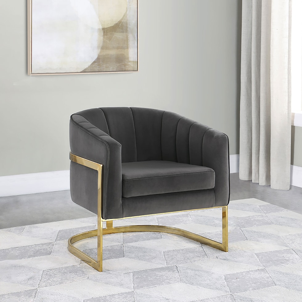 brenda gray accent chair   