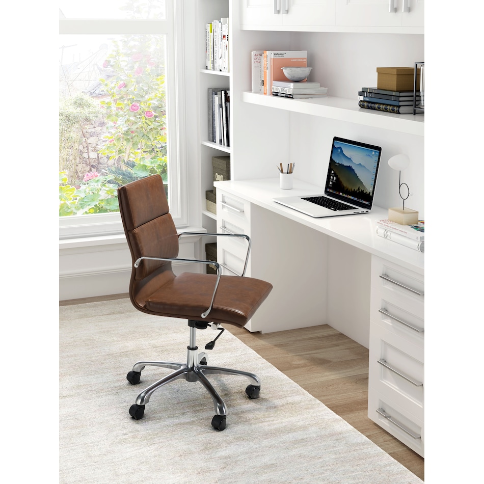 brenda light brown office chair   