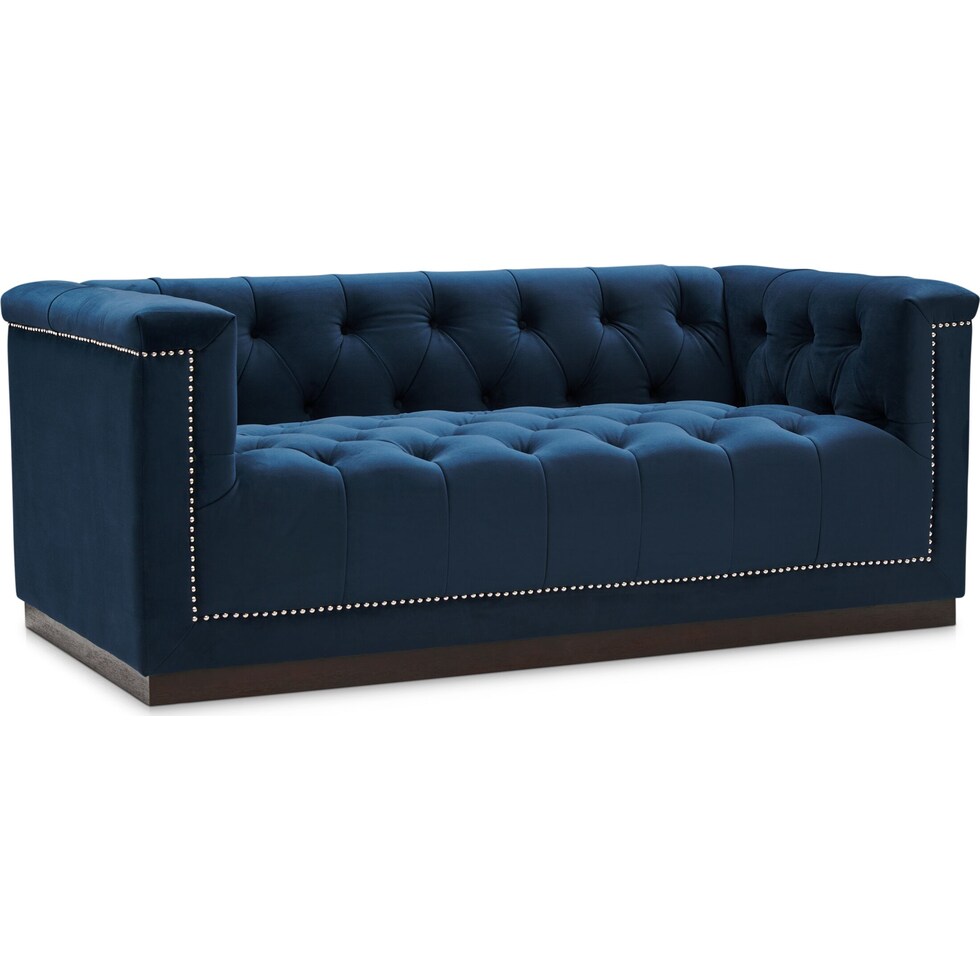 brennon blue loveseat   