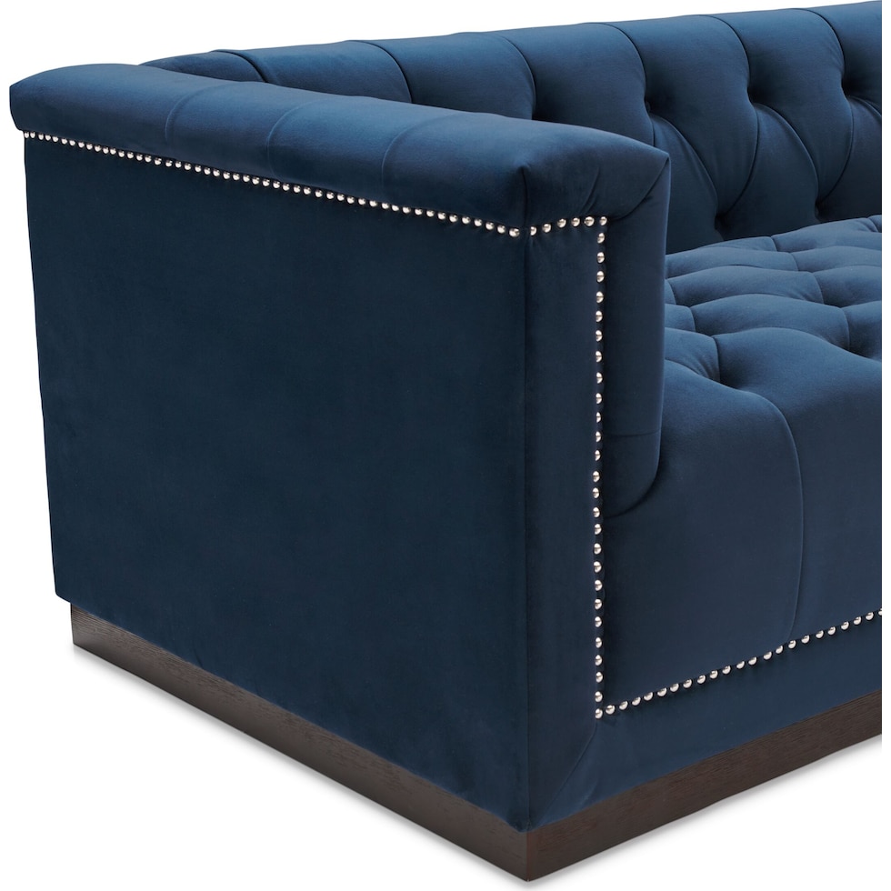 brennon blue loveseat   