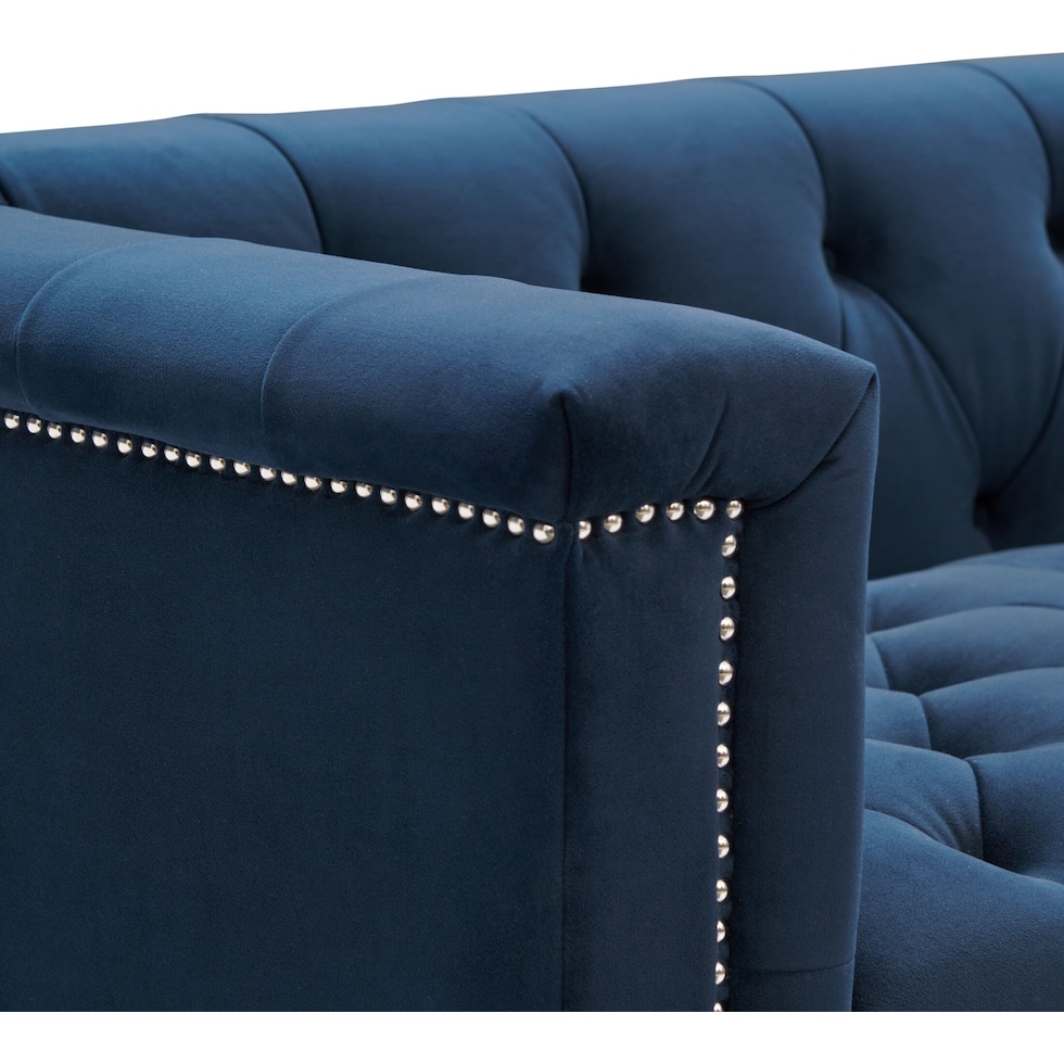 brennon blue loveseat   